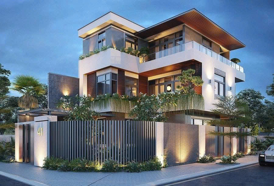 Biệt thự hiện đại 3 tầng kiến trúc tối giản nhưng vô cùng tinh tế - BTHD3TKTTGNVCTT