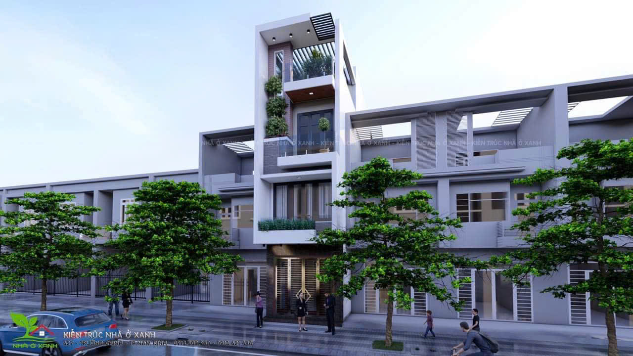 Mẫu nhà ống 4 tầng hiện đại lệch tầng - MNO4THDLT