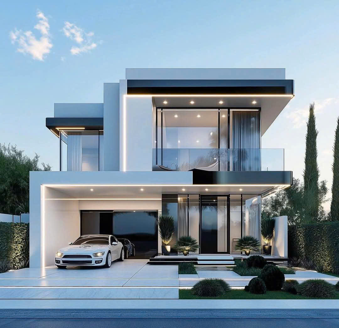 Mẫu biệt thự 2 tầng phong cách hiện đại tối giản cao cấp - MBT2TPCHDTGCC