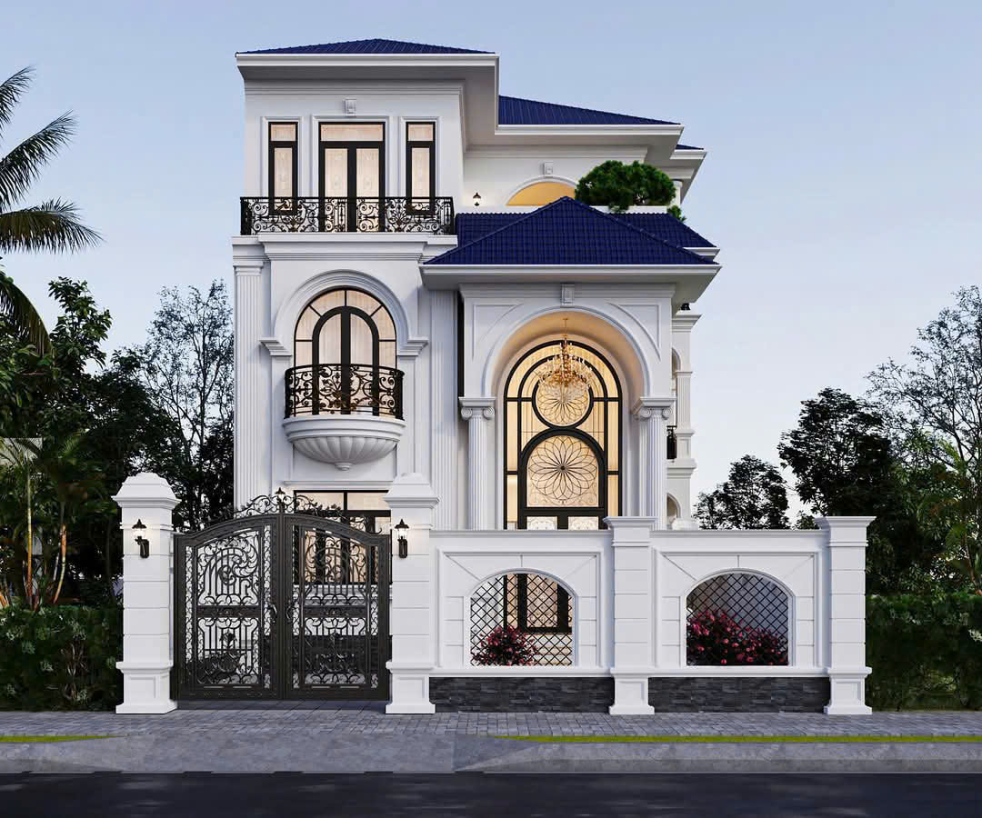 Mẫu biệt thự tân cổ điển châu âu đẹp sang trọng 3 tầng - MBTTCDCADST3T