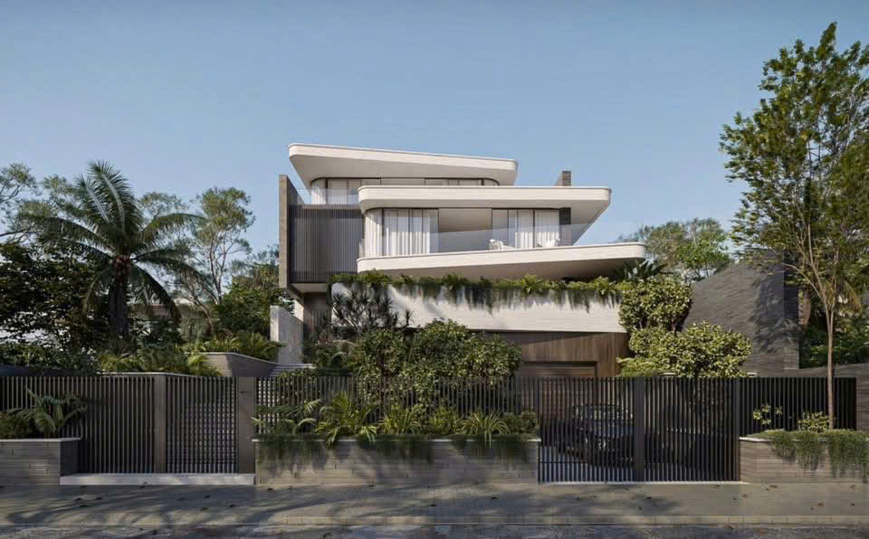 Biệt thự hiện đại 3 tầng thiết kế ban công sang trọng - BTHD3TTKBCST