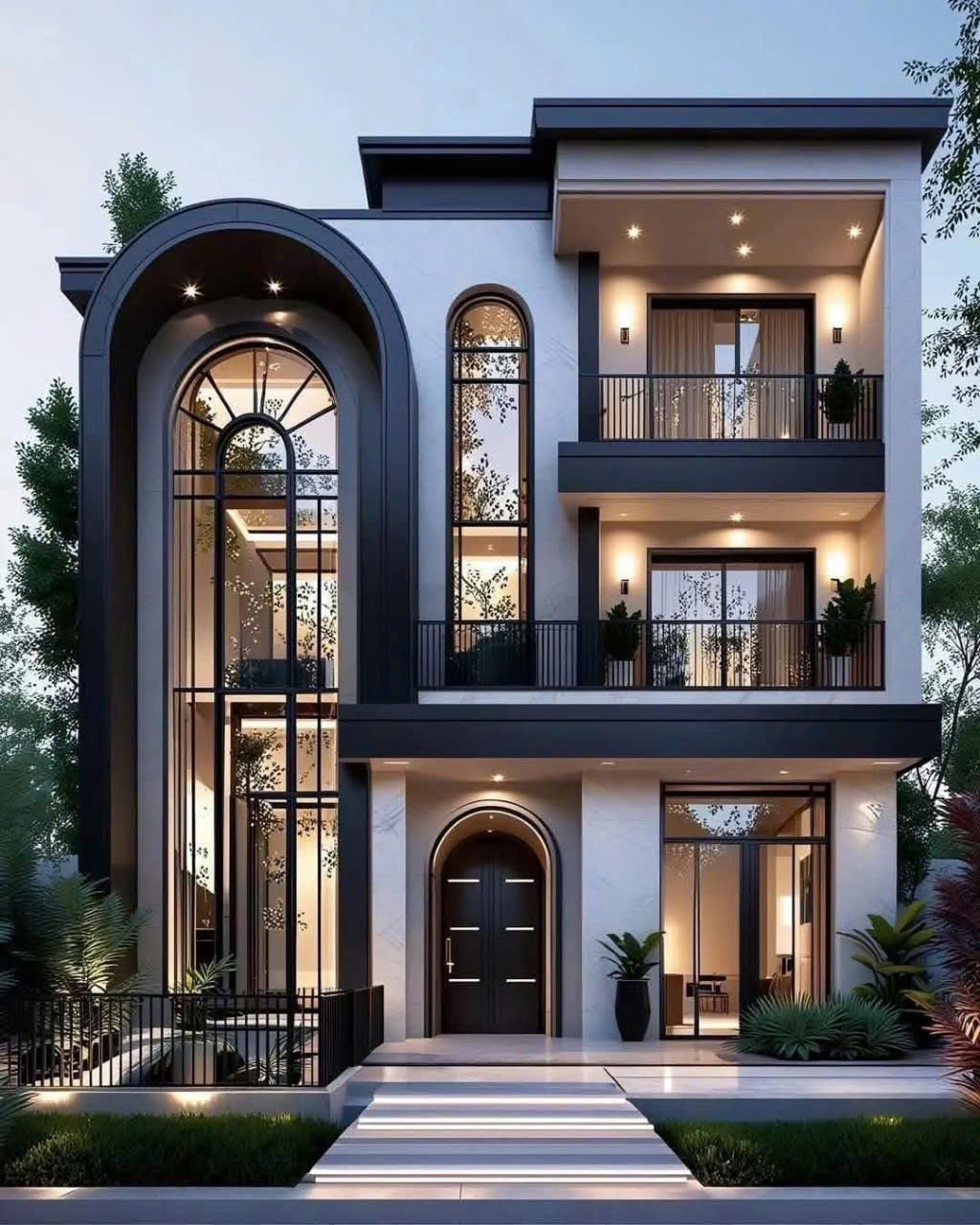 Mẫu nhà phố 3 tầng phong cách hiện đại pha tân cổ điển tối giản - MNP3TPCHDPTCDTG