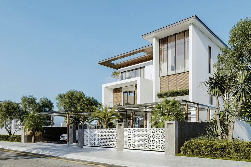 Biệt thự hiện đại 3 tầng mái bằng phong cách tropical modern luxury - BTHD3TMBPCTML