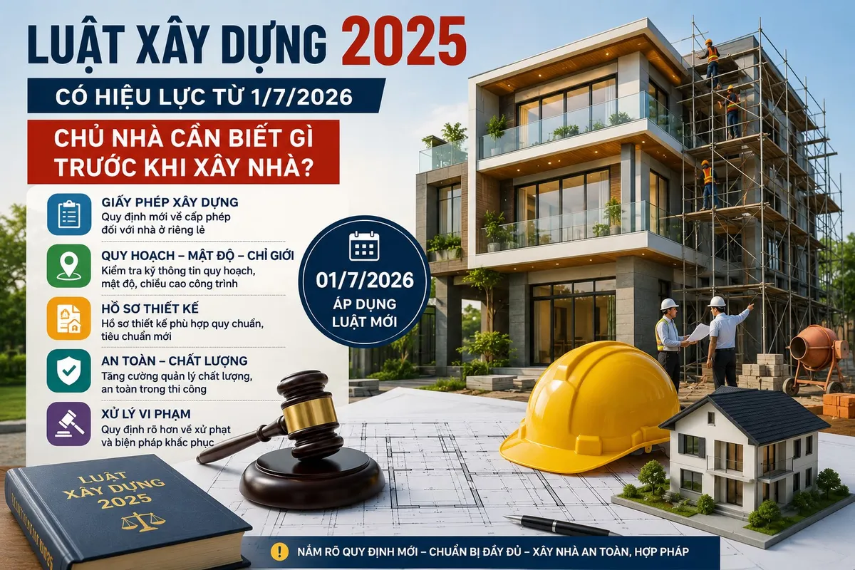 Luật Xây Dựng 2025 Có Hiệu Lực Từ 1/7/2026: Chủ Nhà Cần Biết Gì Trước Khi Xây Nhà?