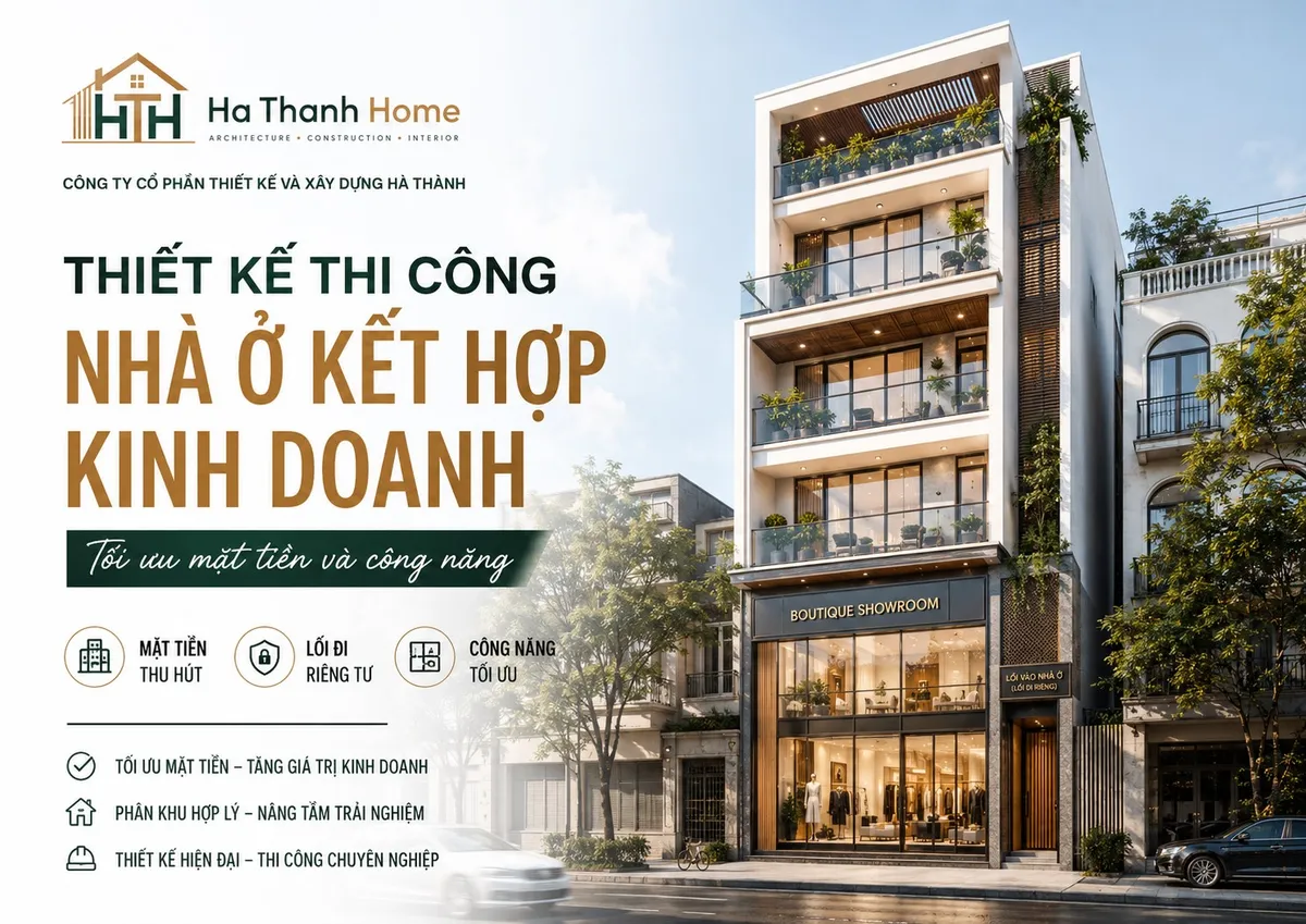 Thiết Kế Thi Công Nhà Ở Kết Hợp Kinh Doanh: Tối Ưu Mặt Tiền Và Công Năng