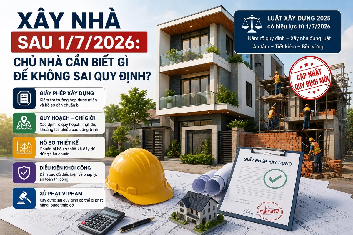 Xây Nhà Sau 1/7/2026: Chủ Nhà Cần Biết Gì Để Không Sai Quy Định?