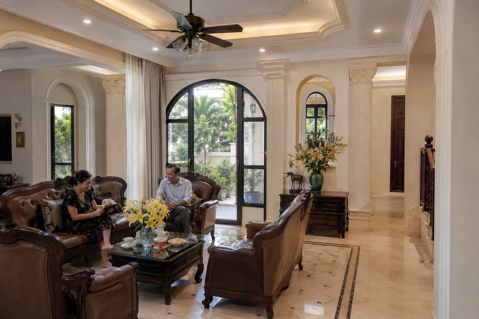 Không gian nội thất biệt thự của gia đình bác Lâm sau khi hoàn thiện