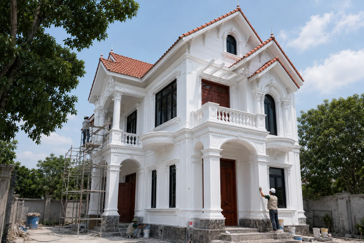 Góc nghiêng biệt thự 2 tầng 2 mặt tiền mái Thái tại Hưng Yên