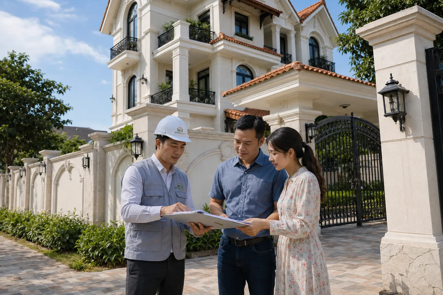 Kỹ sư nghiệm thu biệt thự 3 tầng mái Thái tại Ninh Giang