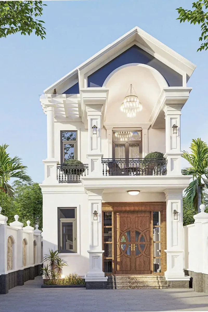Thiết kế biệt thự 2 tầng Tân cổ điển mái Thái tại Yên Phong