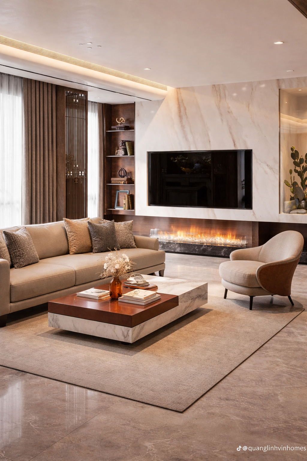 Mẫu Phòng Khách Chung Cư Hiện Đại Nhà Anh Thực Ở Thanh Xuân - MPKCCHDNATOTX